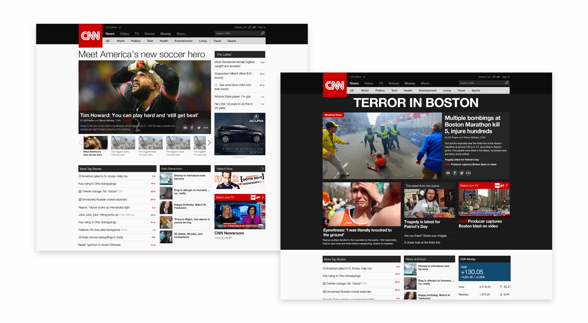 A homepage that adapts as quickly as news breaks
