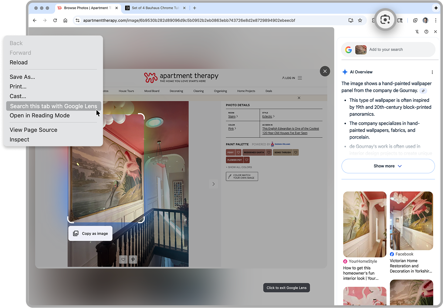 Google Lens on Chrome Desktop