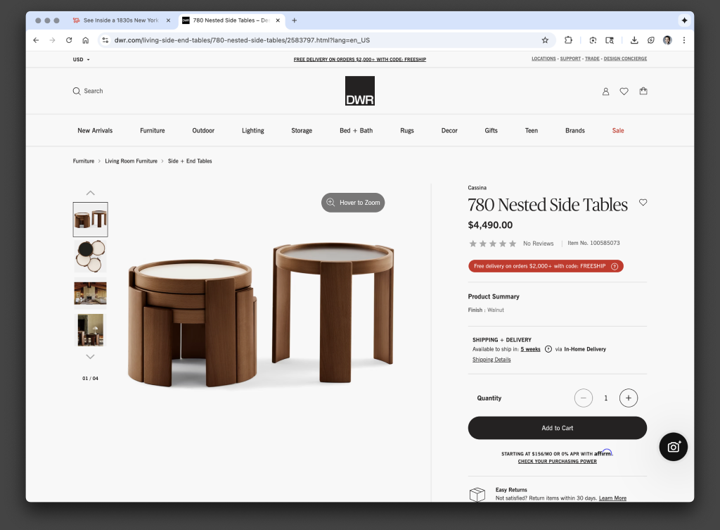Shop results in a new tab