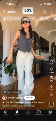 YouTube Shorts — pause and tap Lens