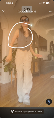 YouTube Lens — circle to select